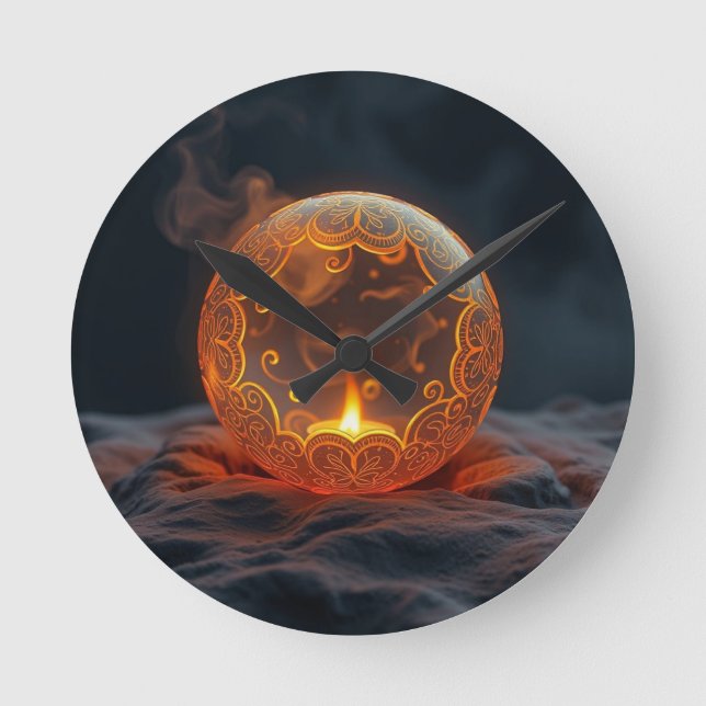 Relógio Redondo Geheimnisvolle Dracheneier – Ursprung des Feuers (Frente)
