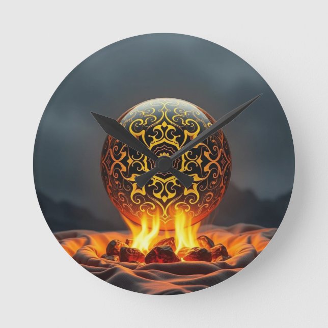 Relógio Redondo Geheimnisvolle Dracheneier – Ursprung des Feuers (Frente)