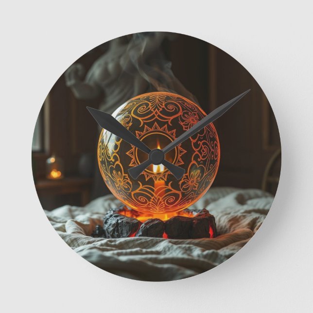 Relógio Redondo Geheimnisvolle Dracheneier – Ursprung des Feuers (Frente)