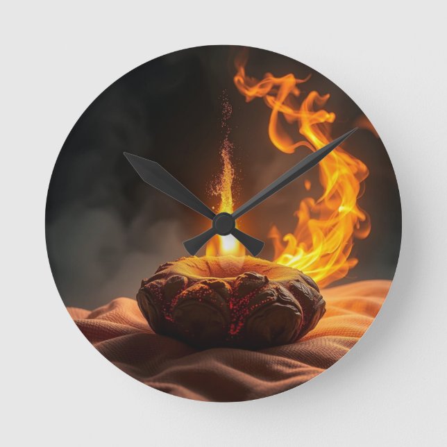 Relógio Redondo Geheimnisvolle Dracheneier – Ursprung des Feuers (Frente)