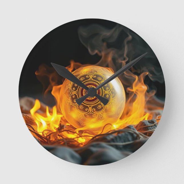 Relógio Redondo Geheimnisvolle Dracheneier – Ursprung des Feuers (Frente)