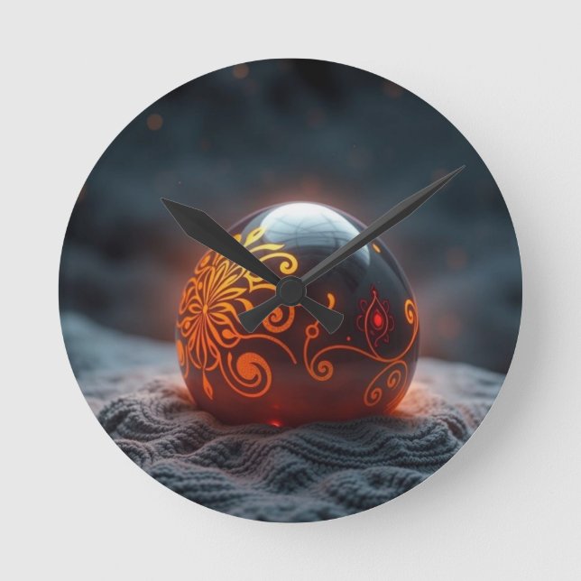 Relógio Redondo Geheimnisvolle Dracheneier – Ursprung des Feuers (Frente)