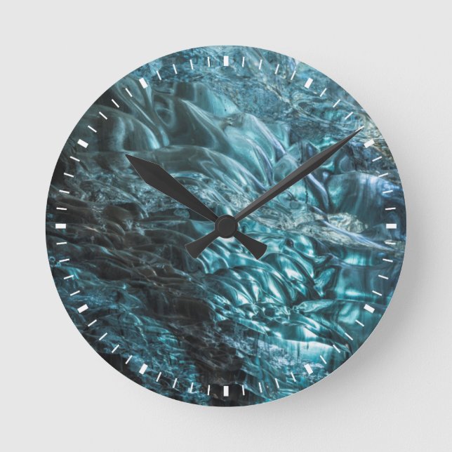 Relógio Redondo Gelo azul de uma caverna de gelo, Islândia (Frente)