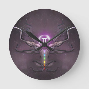 Relógio Redondo Gemini Horoscope Sinal Wall Clock