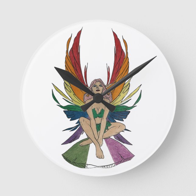 Relógio Redondo Genderqueer Faerie (Frente)