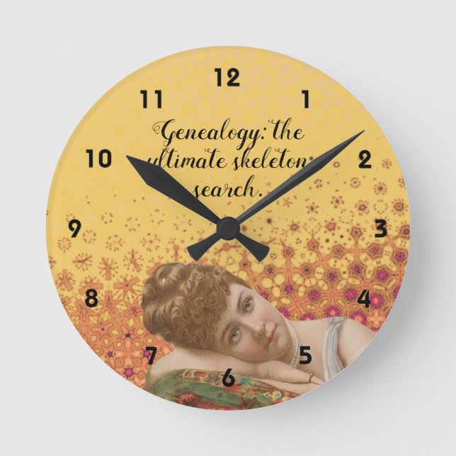 Relógio Redondo Genealogia: a busca derradeira de esqueleto. (Frente)