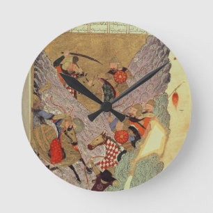 Relógio Redondo Genghis Khan (c.1162-1227) que luta os chineses