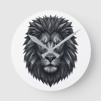 Relógio Redondo Geometric Lion King - Metallic Mandala Line Art