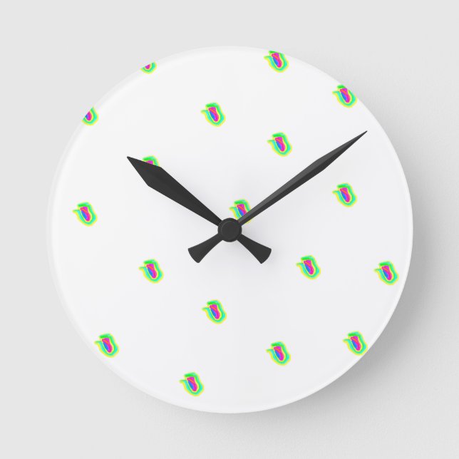 Relógio Redondo Geometric Patterned Precision Round Clock (Frente)