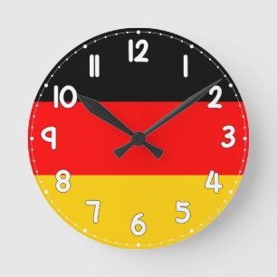 Relógio Redondo German Flag Wall Clock - Flag of Germany