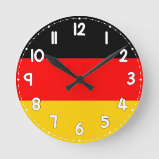 Relógio Redondo German Flag Wall Clock - Flag of Germany