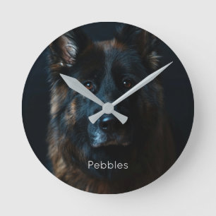 Relógio Redondo German shepherd de Fotografias Personalizado
