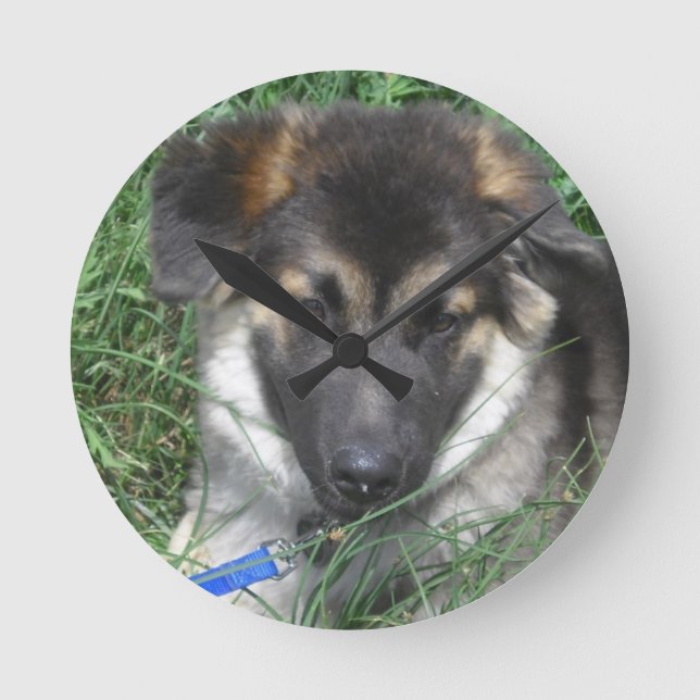 Relógio Redondo German shepherd Wall Clock (Frente)