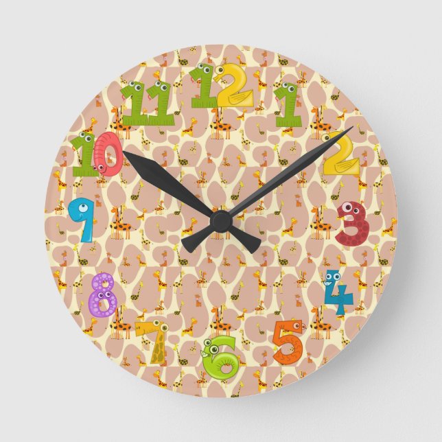 Relógio Redondo Girafas Round Clock (Frente)
