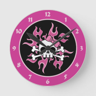Relógio Redondo Girlie Flaming Skull