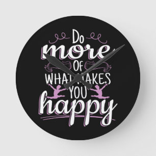 Relógio Redondo Girls Gymnastics - Motivational Happy Cote