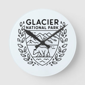 Relógio Redondo Glaciar National Park Bear Emblem