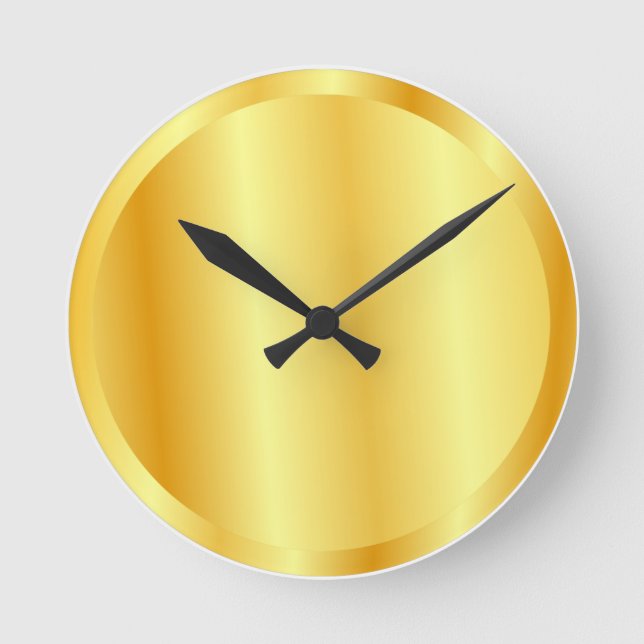 Relógio Redondo Glamor Dourado parece Elegante Trendy Modelo (Frente)