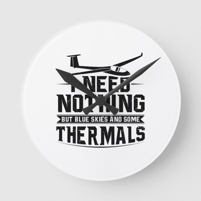 Relógio Redondo Gliding Sayings | Presente de hobby em alta veloci (Frente)