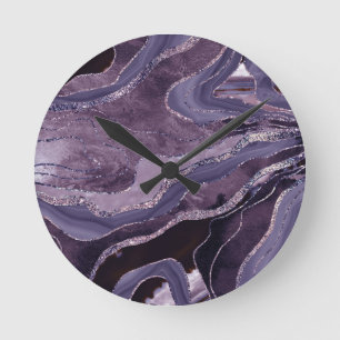 Relógio Redondo Glitter de Agato Mauve lavanda nº 1 