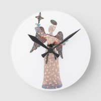 ""GLITTERING ANGEL" CLOCK