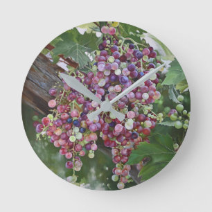 Relógio Redondo Glória das Vinhas - Arte do Vineyard hiperrealista