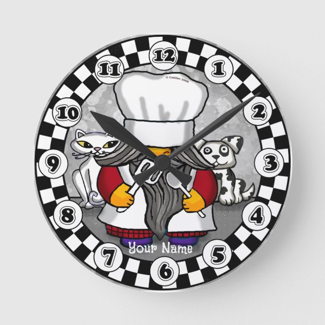 Relógio Redondo Gnome chef  (Frente)