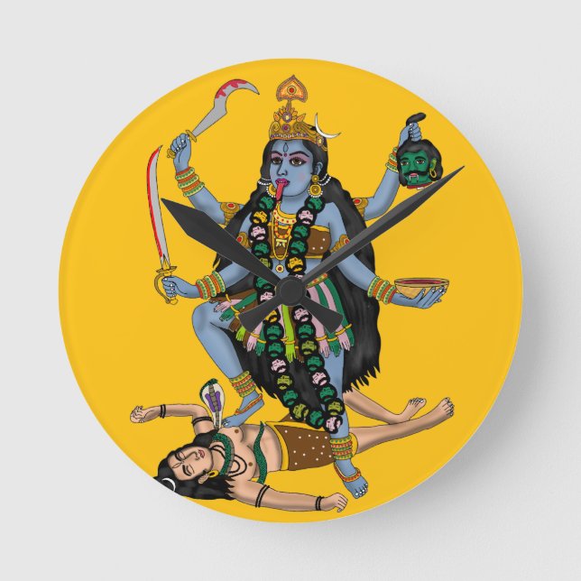 Relógio Redondo Goddess Kali Wall Clock (Frente)