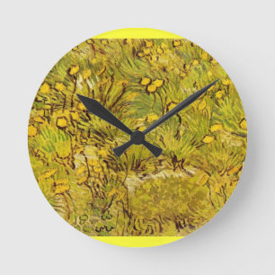 Relógio Redondo Gogh Yellow Blossoms Whimsical Wedding Personalize