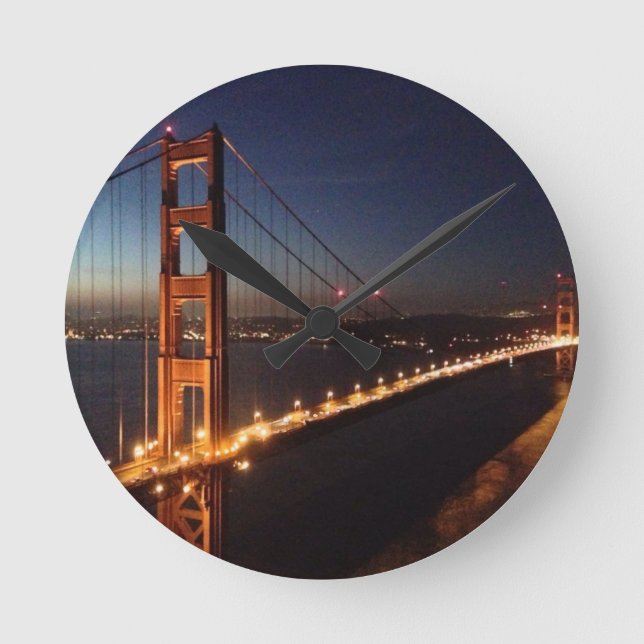 Relógio Redondo Golden Gate Bridge from Marin headlands (Frente)