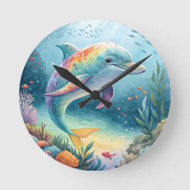 Relógio Redondo Golfinho submarino