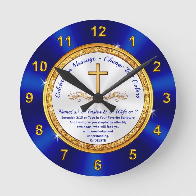 Relógio Redondo Gorgeous, Personalized Religious Gifts, Scripture (Frente)