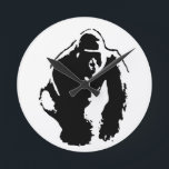 Relógio Redondo Gorilla Pop Art<br><div class="desc">Artistas Pop de Arte Digital Contemporâneos - Trabalhos de arte De Arte Animal - Estilo Várias Cores Pop de Arte Gorila Retrato</div>