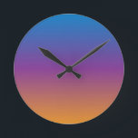 Relógio Redondo Gradiente Azul, Roxo e Laranja<br><div class="desc">Relógio de Muro de Gradiente Azul,  Roxo e Laranja por Gerson Ramos.</div>