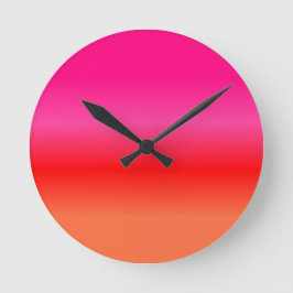 Relógio Redondo Gradiente rosa, vermelho e laranja