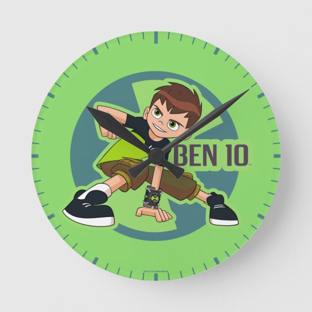Relógio Redondo Gráfico Ben Tennyson Omnitrix (Frente)