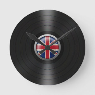 Relógio Redondo Gráfico britânico do álbum gravado de vinil da