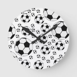Relógio Redondo Gráfico de Bola de Futebol Clássico Fã de Esportes