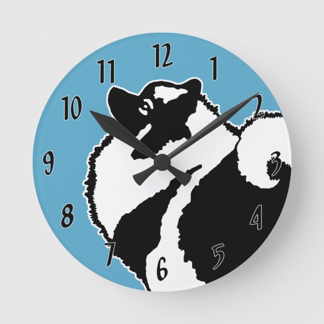 Relógio Redondo Gráficos Keeshond - Arte de Cachorro Original (Frente)