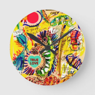 Relógio Redondo grafites do cavalo de mar