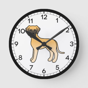 Relógio Redondo Grande Design de desenho de cãozinho de dança