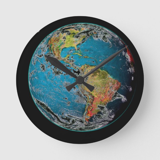RELÓGIO REDONDO GRANDE MARBO AZUL — A TERRA (Frente)