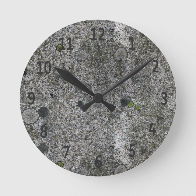 Relógio Redondo Granite Grey Black Digits (Frente)