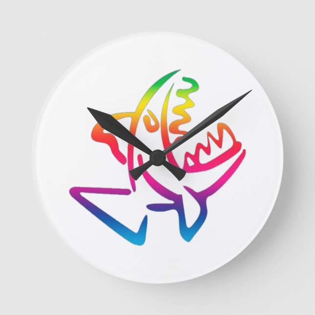 Relógio Redondo great rainbow shark (Frente)