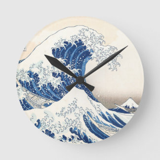 Relógio Redondo Great Wave off Kanagawa Wall Clock – Japanese Ukiy
