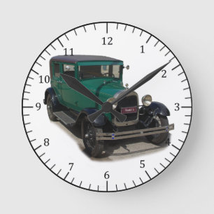 Relógio Redondo green Model A classic car clock