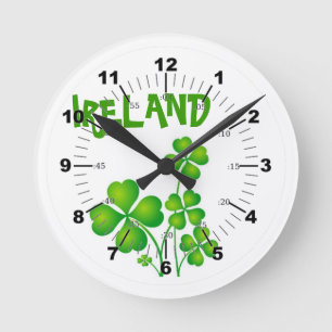 Relógio Redondo Green Shamrock Da Irlanda