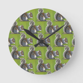 Relógio Redondo Grey Squirrel Clock