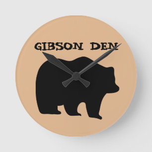 Relógio Redondo GRIZLY BEAR PERSONALIZADO Acrylic Wall Clock