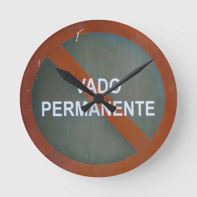 Relógio Redondo Grungy Street Sign Man Cave (Frente)